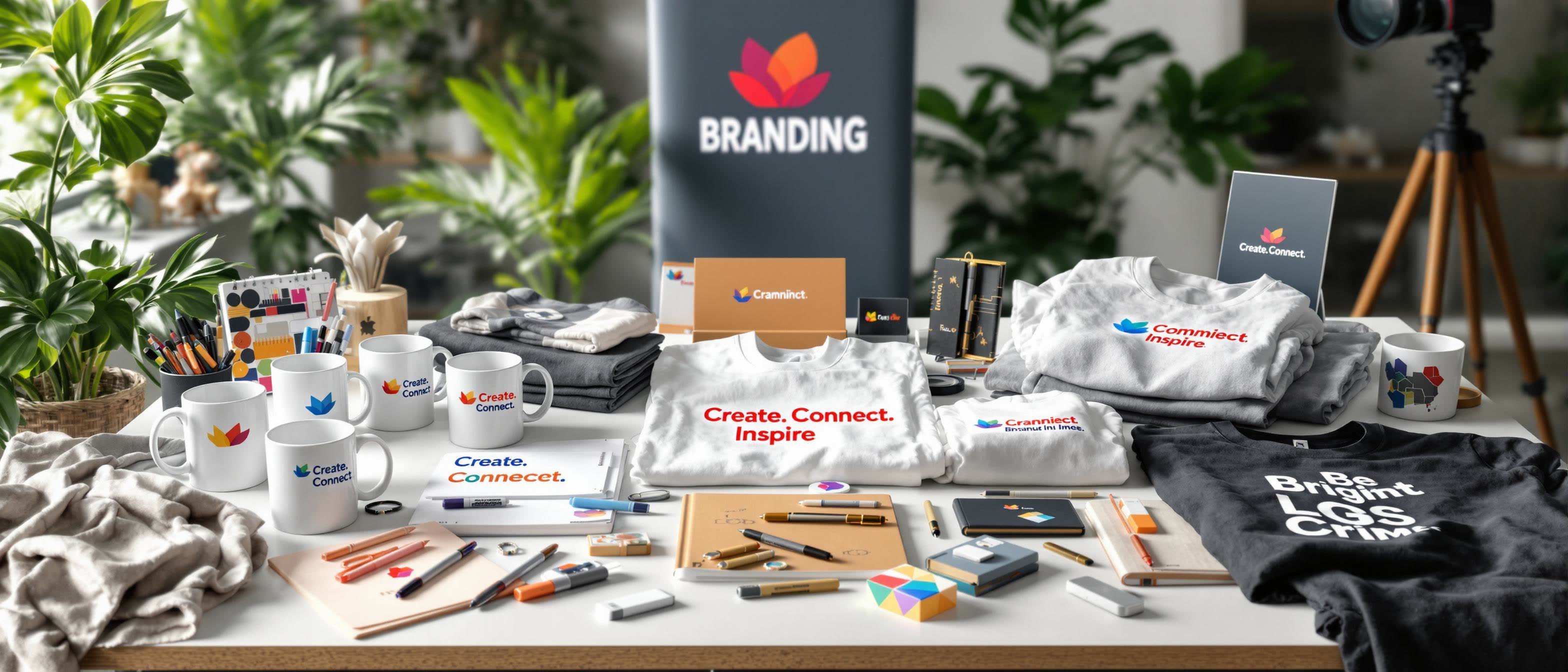 Individuell gestaltete Werbeartikel wie Tassen und T-Shirts